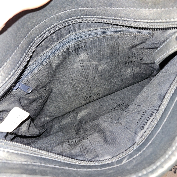 Etienne Aigner Vintage Black Leather Bucket Crossbody Medium Shoulder Bag - Picture 11 of 12